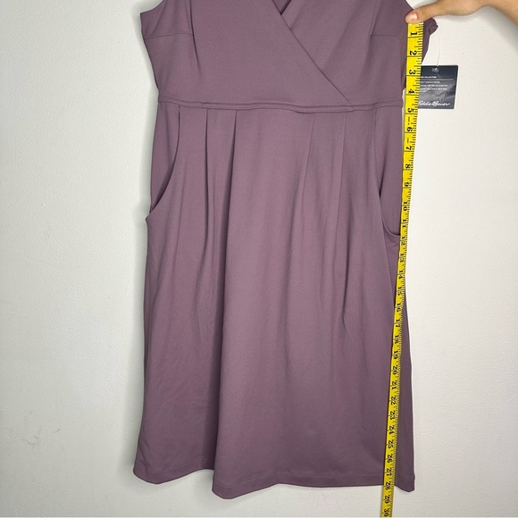 NWT Eddie Bauer Women's Aster Crossover Dress Solid Dusty Violet Pockets Size S - Picture 12 of 12
